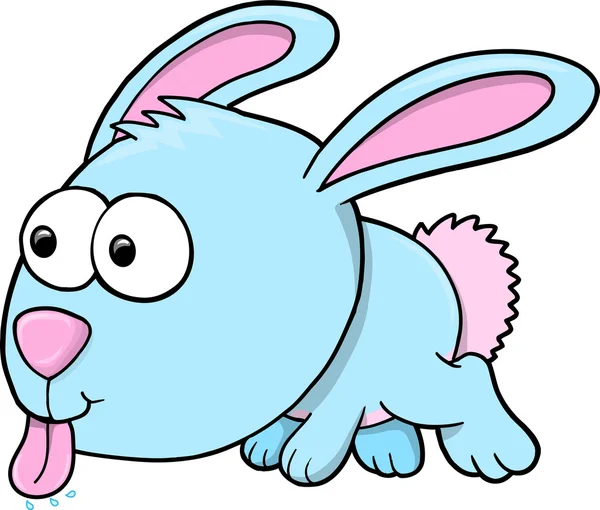 傻有趣的兔子兔动物矢量插图艺术 — 图库矢量图片