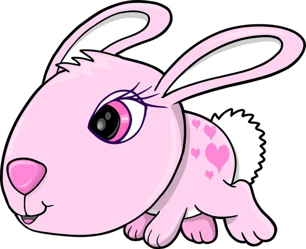 Pembe kız bunny tavşan hayvan vektör çizim sanat — Stok Vektör