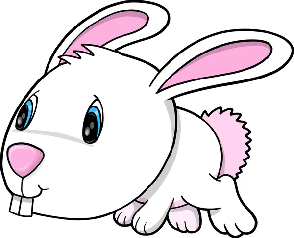 かわいいイースターのウサギのウサギ動物のベクトル イラスト アート — ストックベクタ