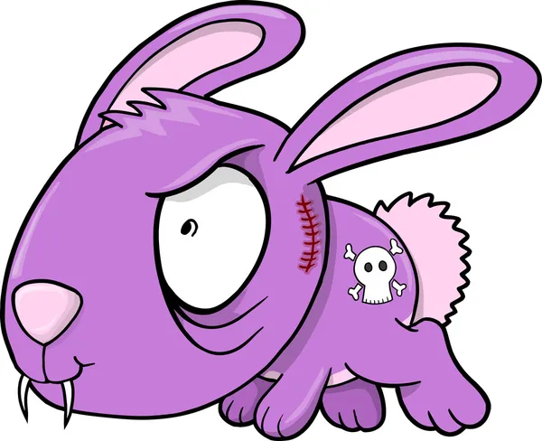 Crazy Evil Bunny Rabbit Animal Vector Illustration Art — Stock Vector