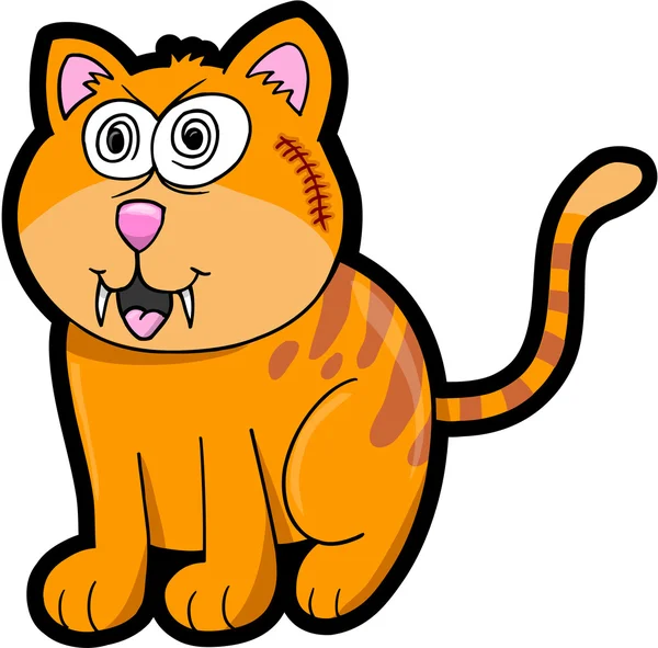 Τρελό γάτα γατάκι διανυσματικά εικονογράφηση τέχνη των ζώων pet — Διανυσματικό Αρχείο