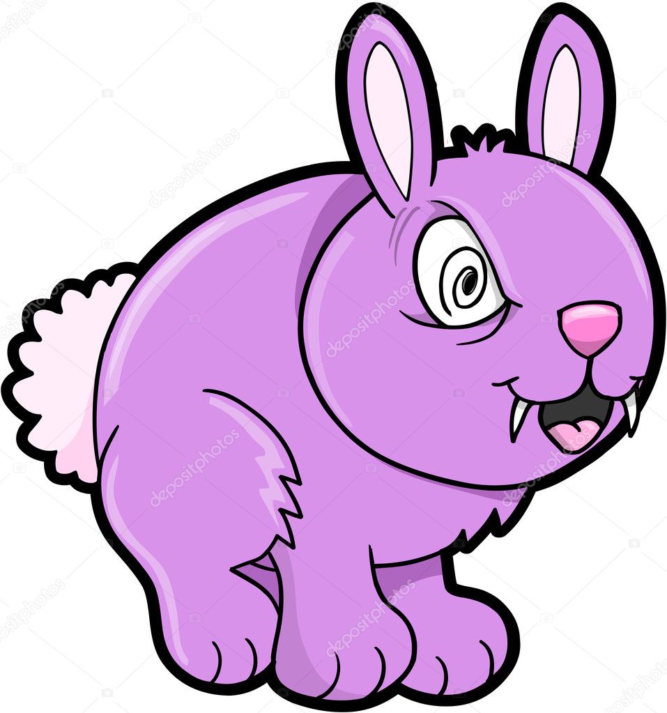 Crazy Evil Bunny Rabbit Vector Illustration Art Animal Pet