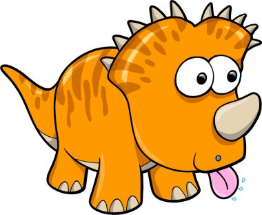 aptal turuncu dinozor hayvan vektör çizim sanat