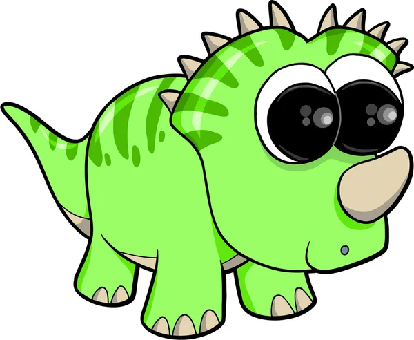 Super Cute Dinosaur Animal Vector Illustration Art — Stock Vector