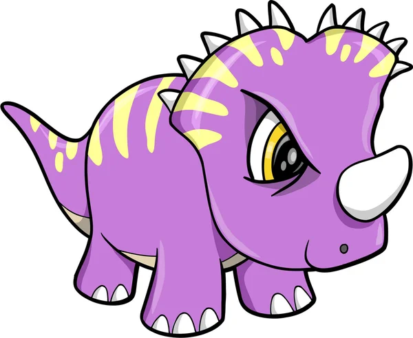 Tough Cute Dinosaur Animal Vector Illustration Art — Stock Vector