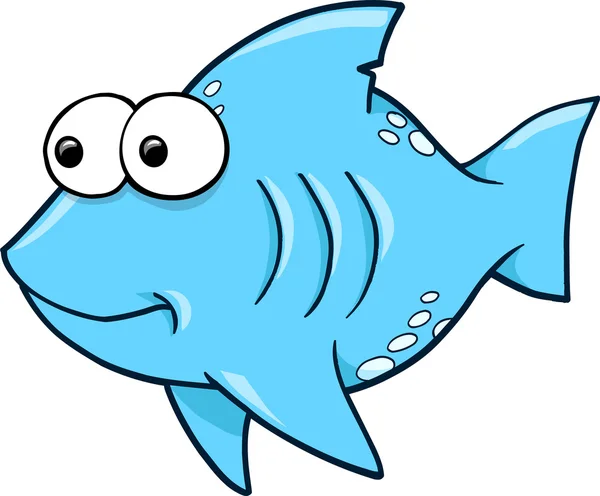 Hloupé blue shark ocean letní vektorové ilustrace — Stockový vektor