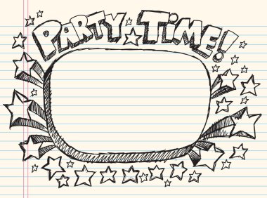 Doodle kroki parti zaman dilimi vektör