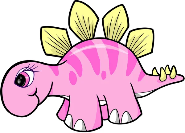 Girl Stegosaurus Dinosaur Vector — Stock Vector