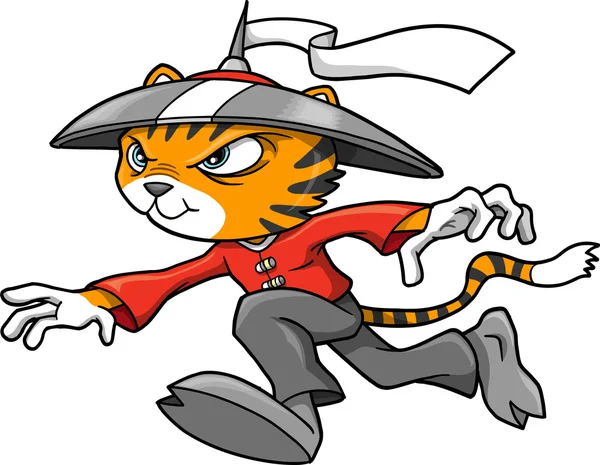 Illustration vectorielle du guerrier ninja tigre — Image vectorielle