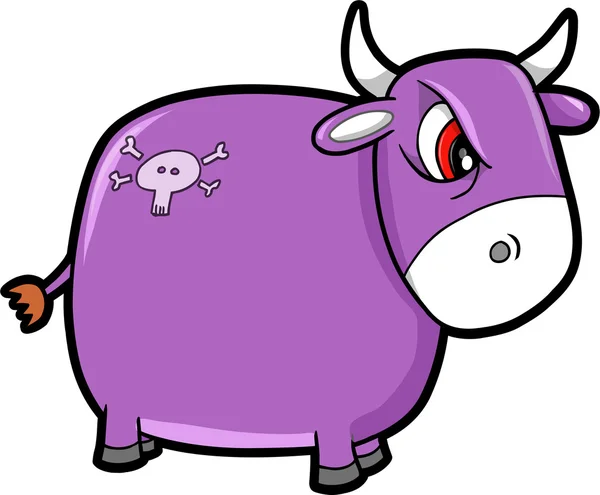 Arte de ilustração de vetor animal de gado de touro desagradável médio —  Vetores de Stock