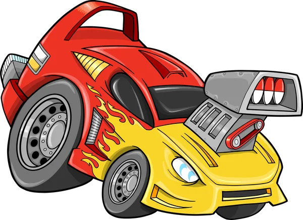 Wyścig samochodów samochód ulica pojazdu wektorową ilustracja — Wektor stockowy