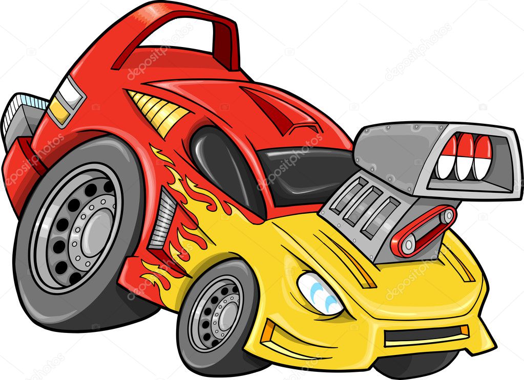 Baixar Vetor De Ilustrações Simples De Carros De Corrida Antigos