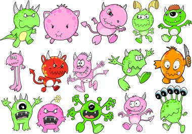 Monster Alien Vector Set clipart