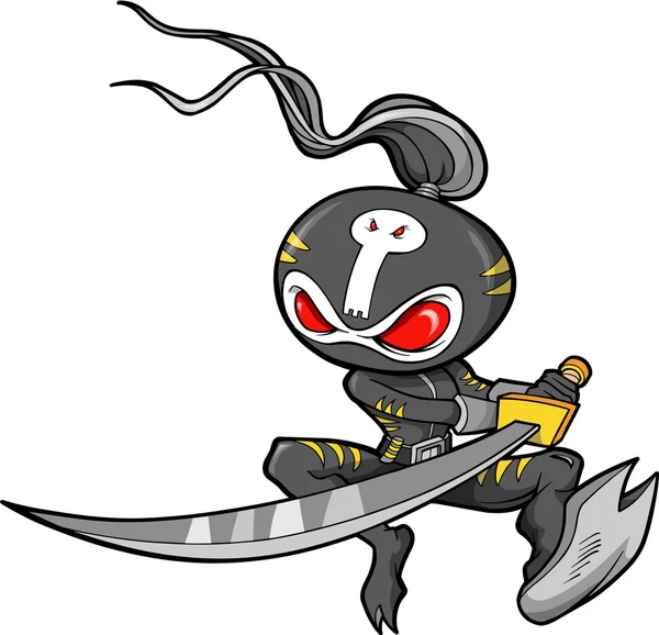 Ninja krijger vectorillustratie — Stockvector