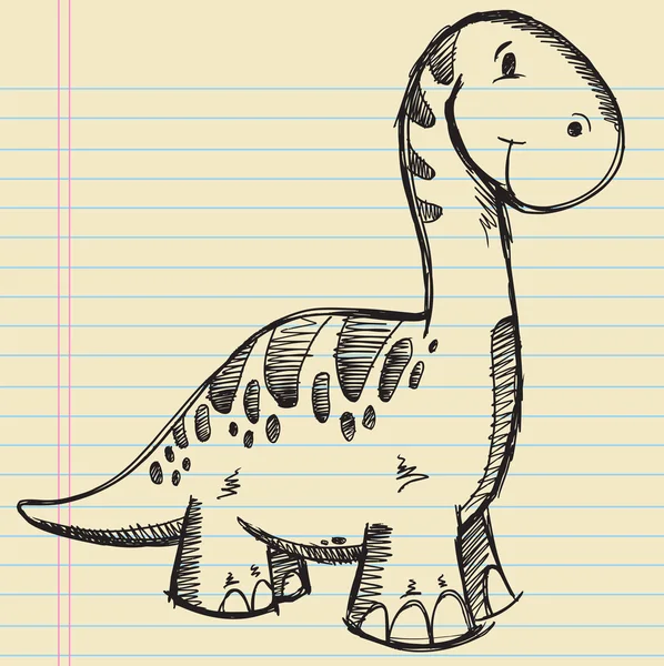 Dinossauro Doodle Sketch Vector Ilustração —  Vetores de Stock