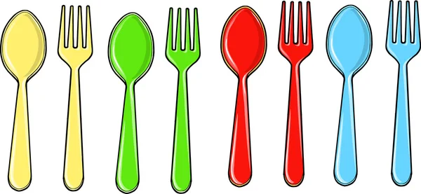 stock vector Spoon and Fork Vector Illustration Set