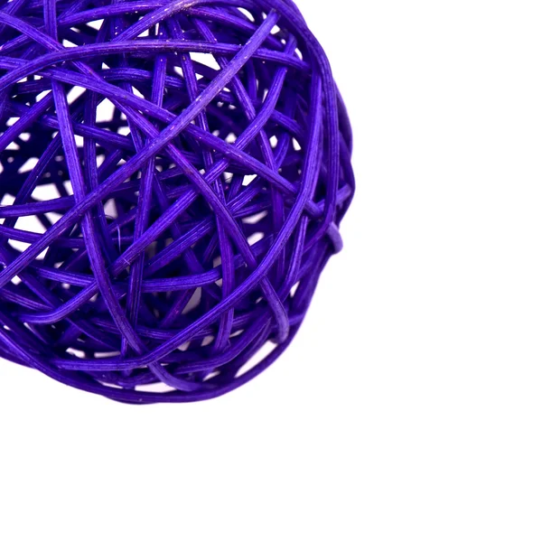Purple rattan ball on white — Stock Photo, Image