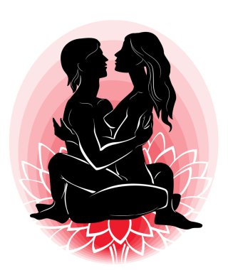 Couple practicing tantra yoga clipart