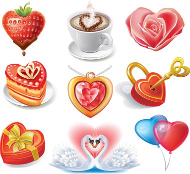 Heart-shaped set clipart