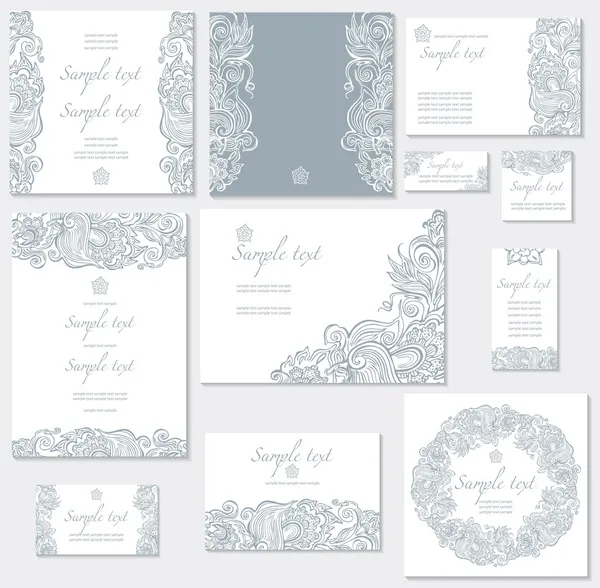 結婚式のカードのためのベクトル テンプレート — ストックベクタ