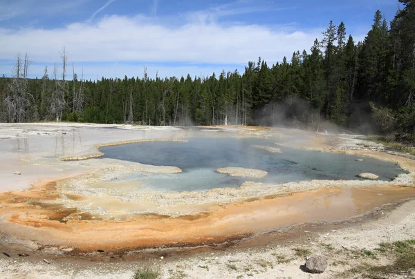 Yellowstone озеро & термальними басейнами — стокове фото