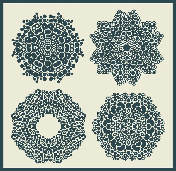 Dekorativa runda och stjärnor mönster. — Stock vektor