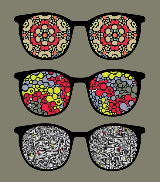 Retro-Sonnenbrille mit Musterreflexion. — Stockvektor