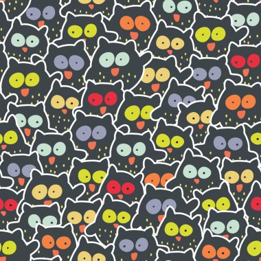 Crowd of owls. clipart