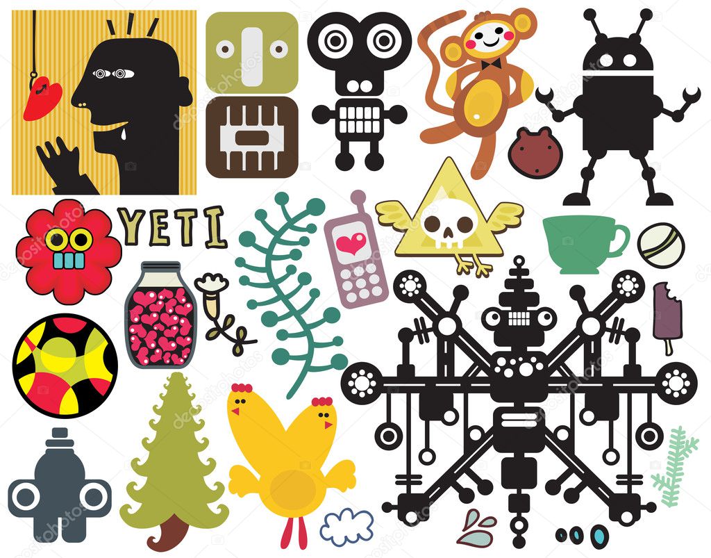 Mix of different vector images. vol.42