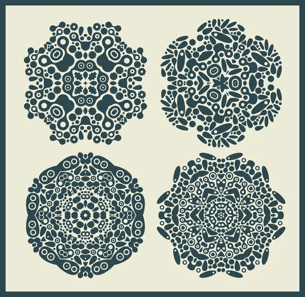 Dekorativa runda mönster. — Stock vektor