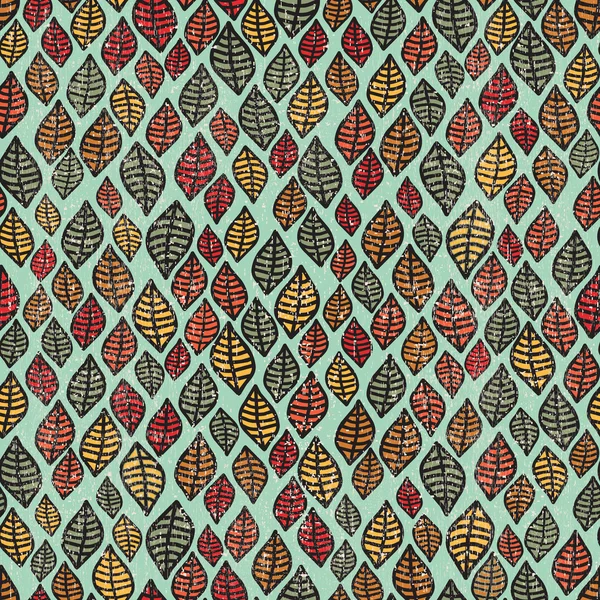 Cool naadloze patroon met bladeren. — Stockvector