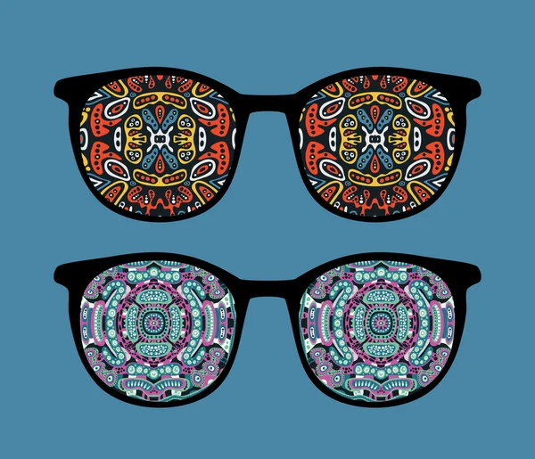 Bu süsleme yansıması ile Retro gözlük. — Stok Vektör