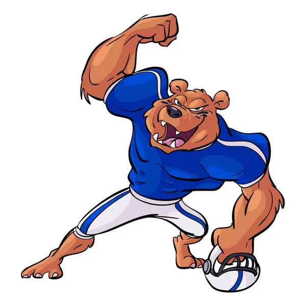 Победа футбольного медведя — стоковый вектор