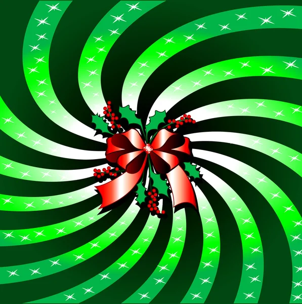 Zielone tło łuk Boże Narodzenie — Wektor stockowy