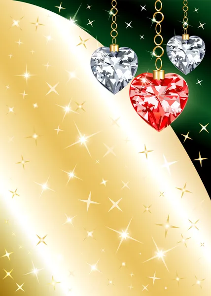 Diamond Ornament Heart Background — Stock Vector