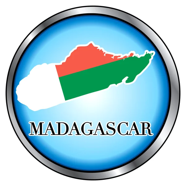 Bouton rond Madagascar — Image vectorielle