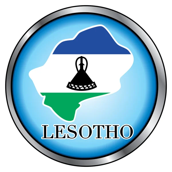 Круглая кнопка Лесото — стоковый вектор