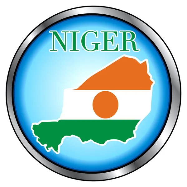 Níger botão redondo — Vetor de Stock