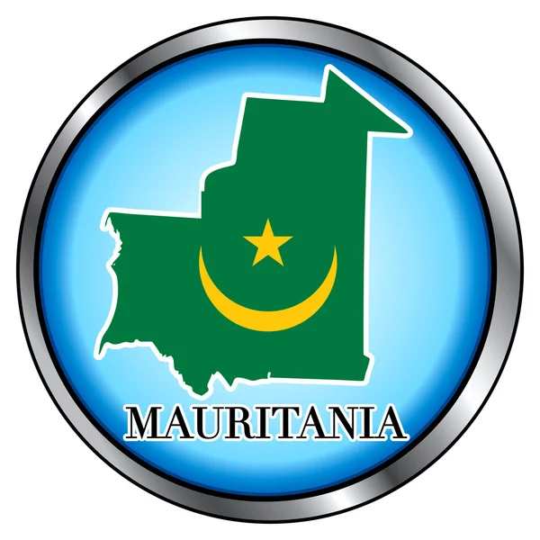Mauritanië ronde knop — Stockvector