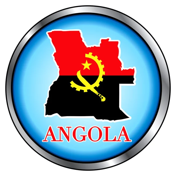Bouton rond Angola — Image vectorielle