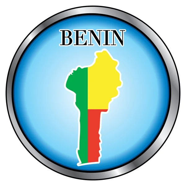 Botón redondo Benin — Vector de stock