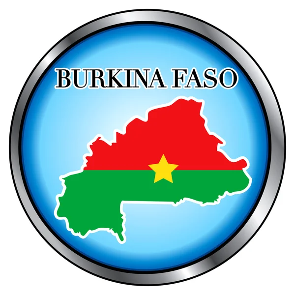 Bouton rond Burkina Faso — Image vectorielle