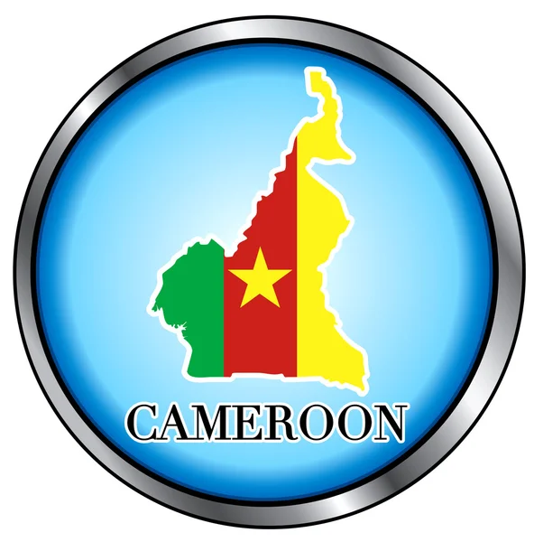 Bouton rond Cameroun — Image vectorielle