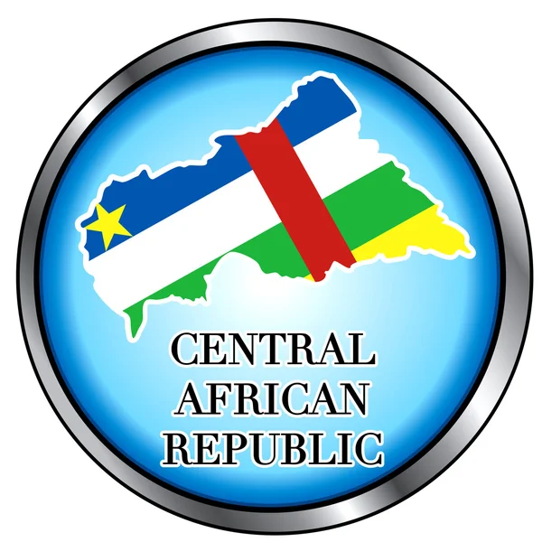Botón redondo de la República Centroafricana — Vector de stock