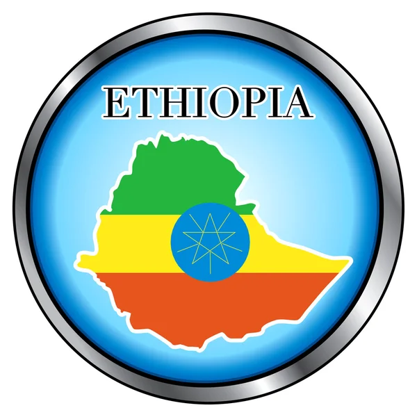 Etiopia okrągły przycisk — Wektor stockowy