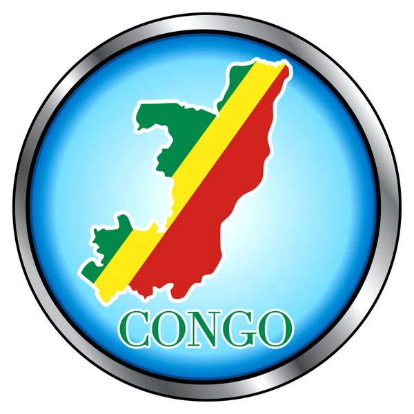 Kongo rep okrągły przycisk — Wektor stockowy