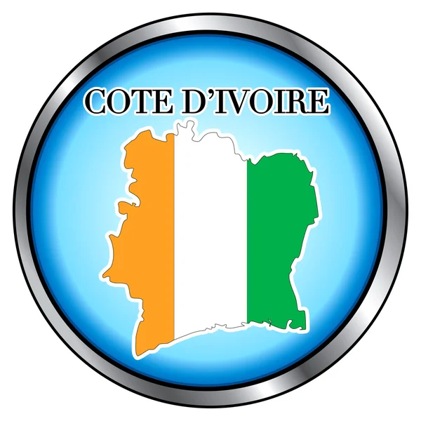 Cote D'Ivoire Rep ronde knop — Stockvector