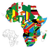 Mapa kontinentu vlajky Afrika