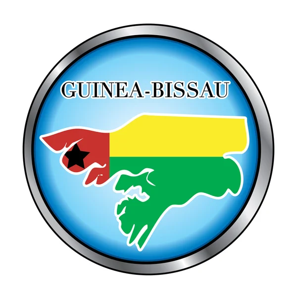 Γουινέα Μπισσάου στρογγυλό κουμπί — Διανυσματικό Αρχείο