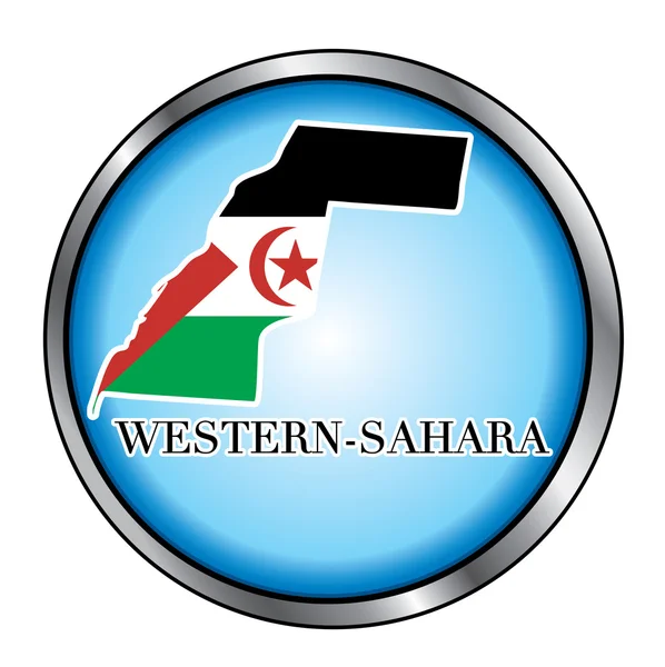 Bouton rond Sahara Occidental — Image vectorielle